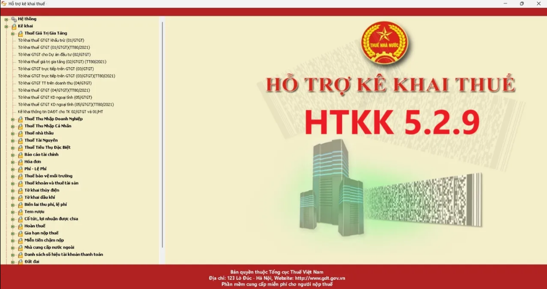 Thông báo nâng cấp ứng dụng Hỗ trợ kê khai (HTKK) phiên bản 5.2.9 bổ sung mẫu kê khai Danh sách chi tiết số tiền nộp thuế TNCN đã nộp thay cho từng cá nhân